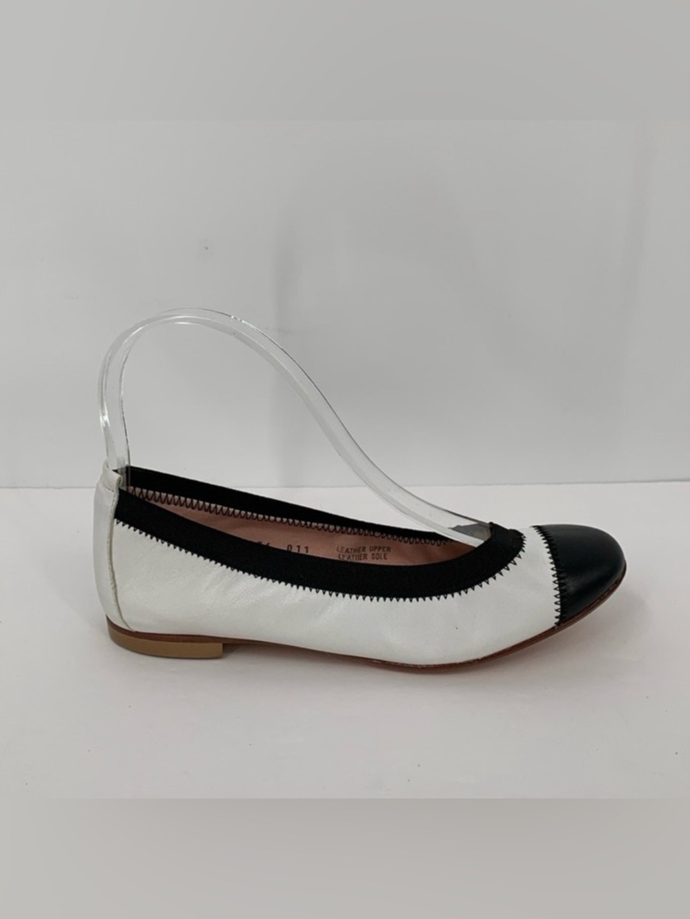 Ferca 81 ballet flat shoe white leather spectator black comfort Italy 36 6